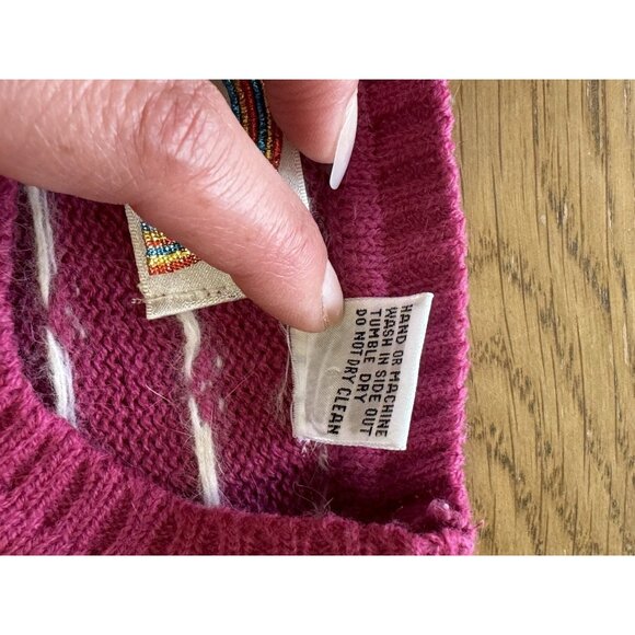 Eclipse Knitted Sweater Wool Blend Size Medium Long Sleeve Colorful 80's Vintage - Picture 6 of 12